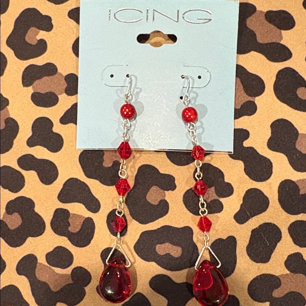 Icing red earrings